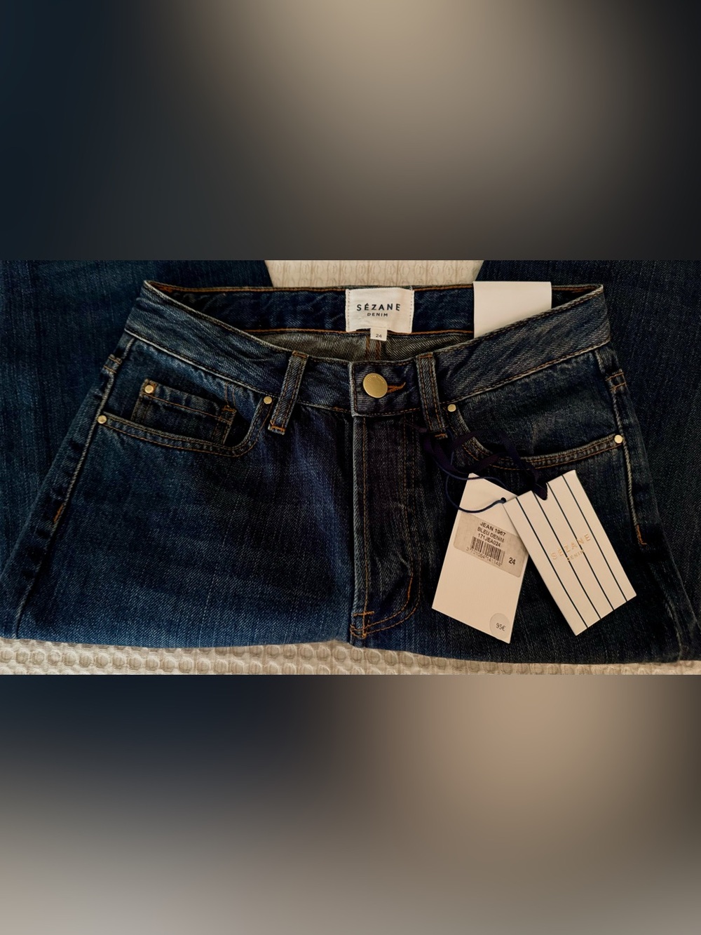 Sézane Jean 1967 Raw Hem Bleu Denim / Size 24